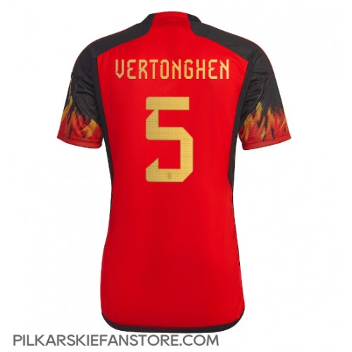 Tanie Strój piłkarski Belgia Jan Vertonghen #5 Koszulka Podstawowej MŚ 2022 Krótkie Rękawy